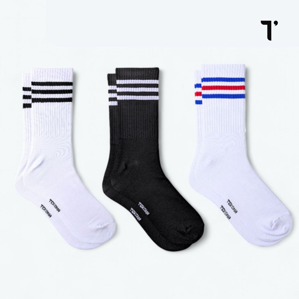 1. Tekoma Kaos Kaki Motif Oldschool Skate Street Style Pendek Panjang Sebetis Unisex