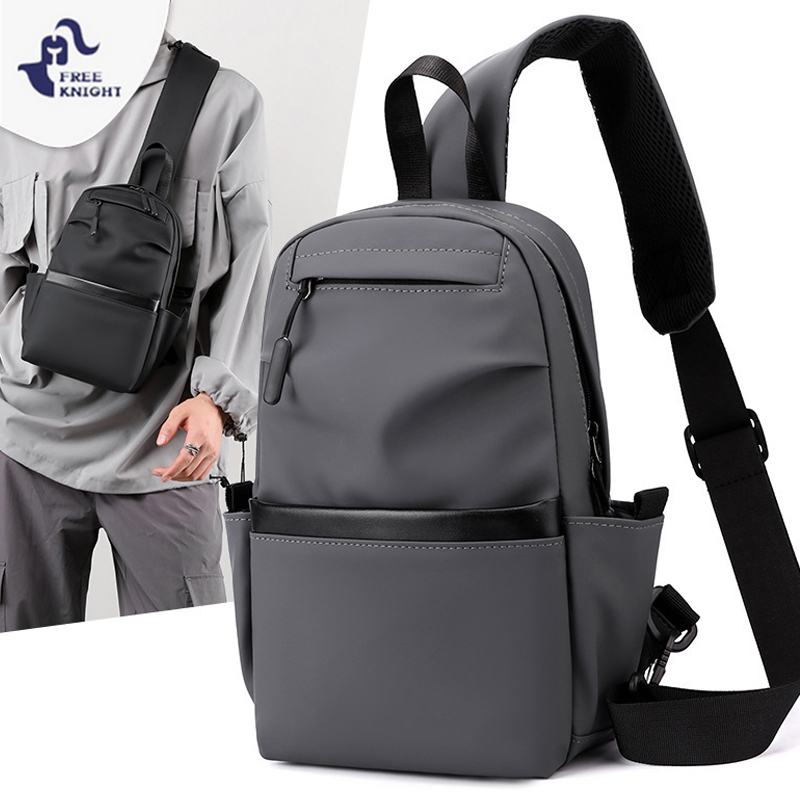 5. Freeknight Tas Selempang Pria Tas Slempang Bahu Pria Wanita Ringan Anti Air Sling Bag Travel Pouch Hitam TS610