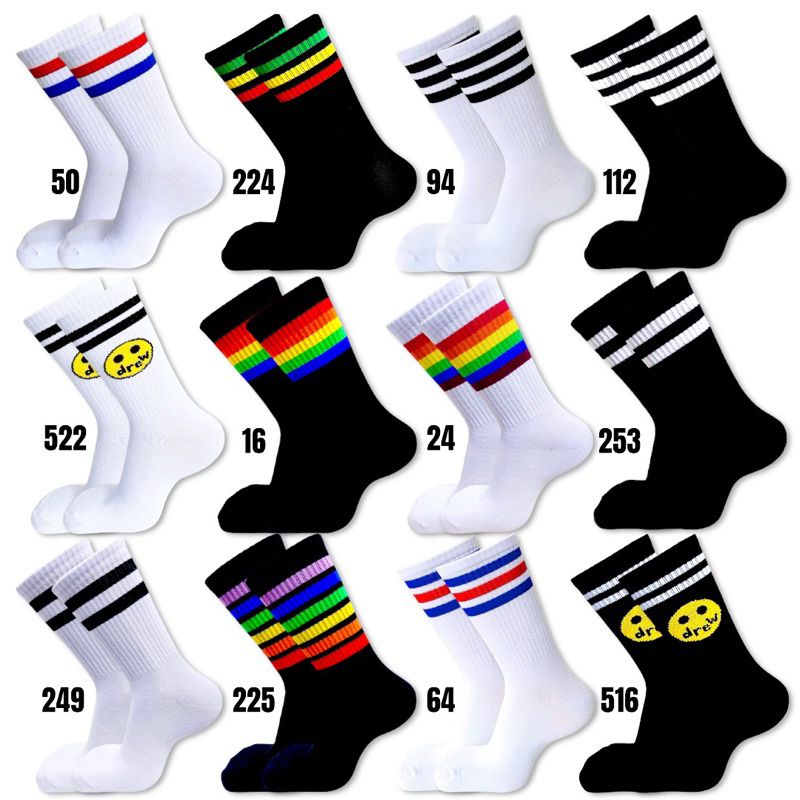 kaos kaki motif Oldschool / kaos kaki motif stripe / pradiptasock - foto 1 dari 10
