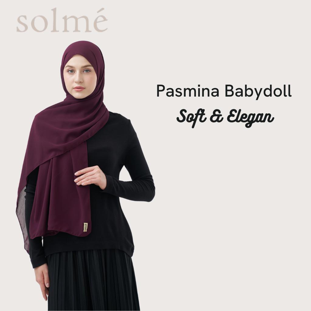 Solmè Pashmina Ceruty Babydoll | Hijab Premium Lembut Jatuh Ringan & Elegan - foto 1 dari 10