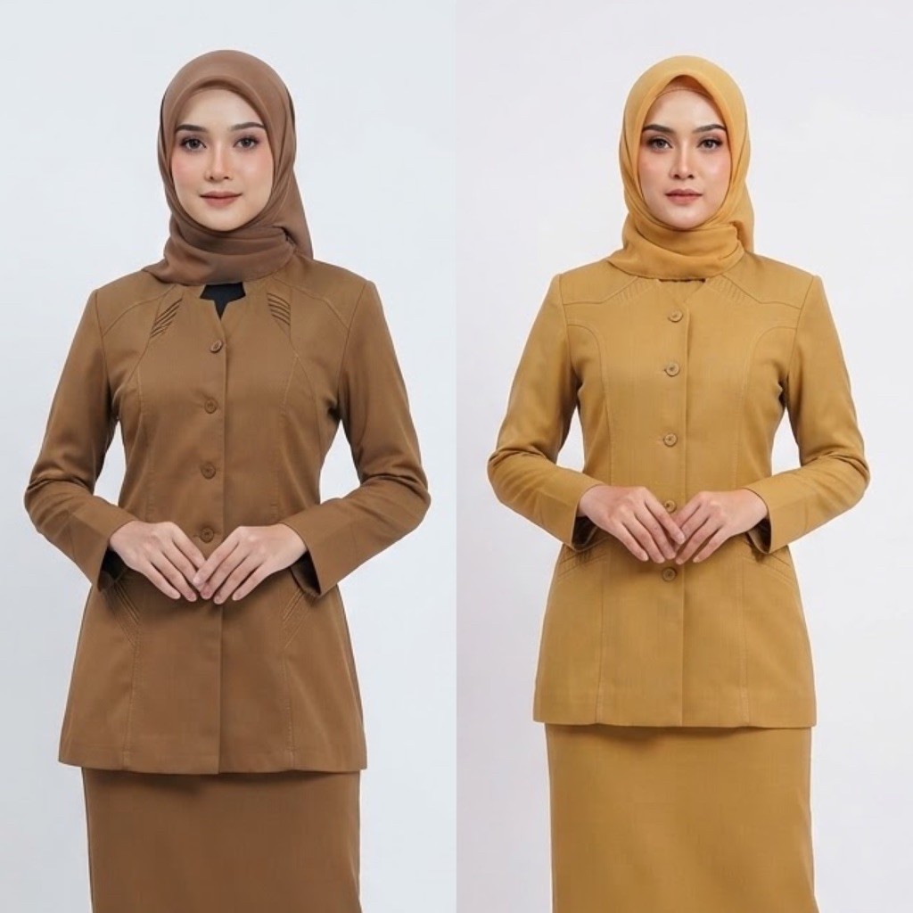 Seragam PNS Wanita Blazer Kerah Sanghai Polyester