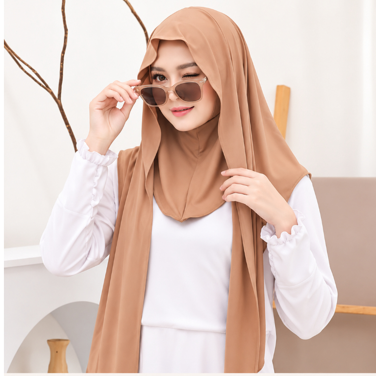 Syamsiar Hijab - Jilbab Pashmina Instan Jersey Premium Inner Tutup Leher Wanita Kerudung Pasmina Panjang Nutup Leher Jilbab Jersey Langsung Pakai Praktis Lembut Nyaman Daily Kekinian - foto 1 dari 10