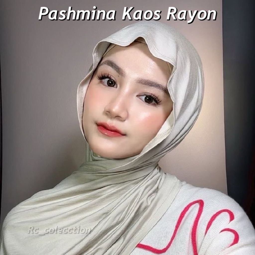 Pashmina kaos rayon || Pashmina Turki shawl 180cmx75cm - foto 1 dari 10
