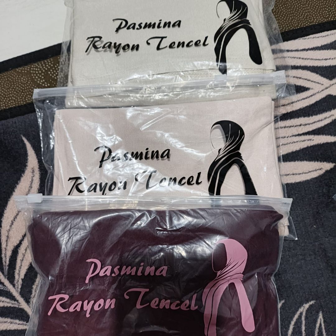 Foto ulasan Pashmina Tencel Rayon Premium || Pashmina Tencel shawl rayon