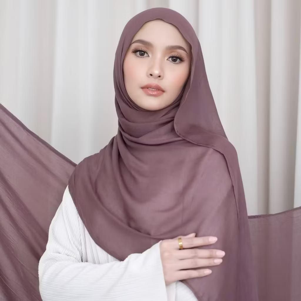 Pashmina Voal Premium/Pashmina Arabian Voile Shawl/Pashmina Dubai - foto 1 dari 10