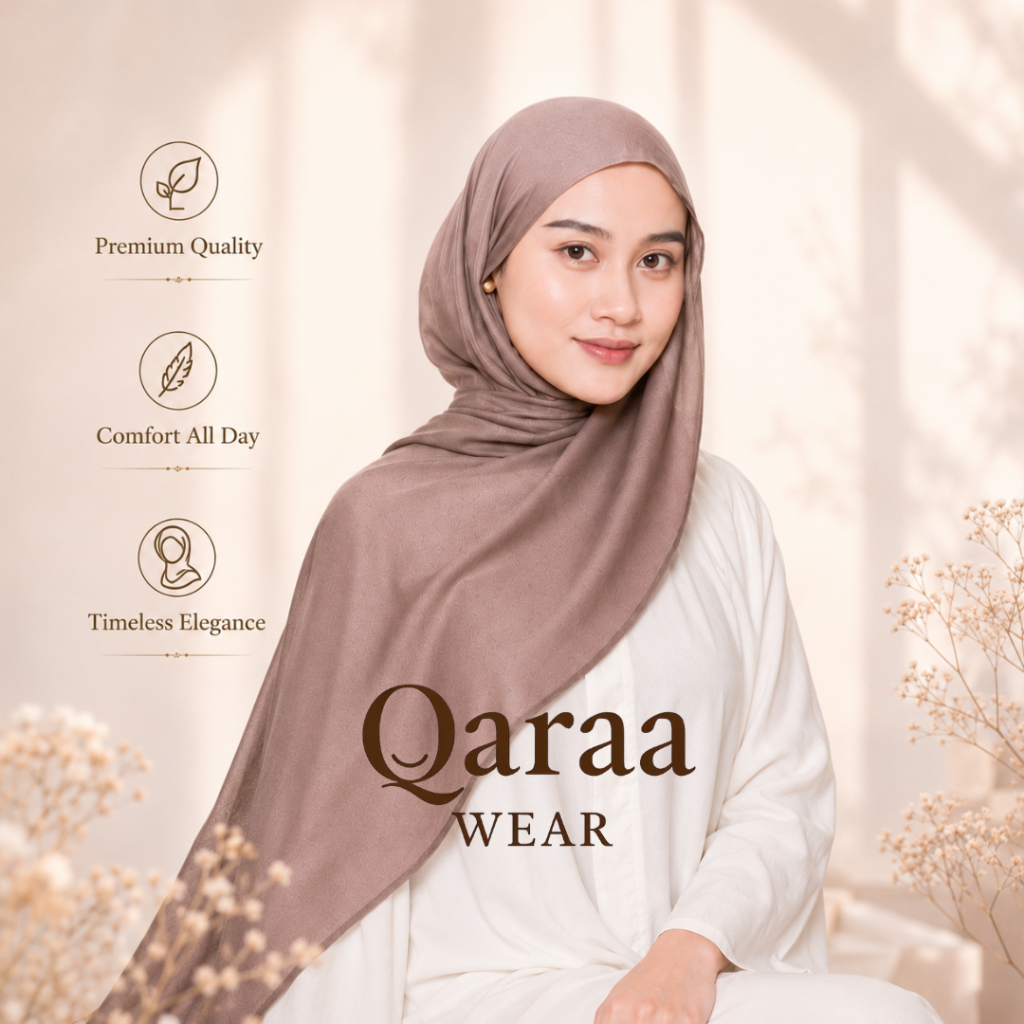 Qaraa Wear Pashmina Viscose Bamboo Premium Lembut Mewah Terlaris - foto 1 dari 10