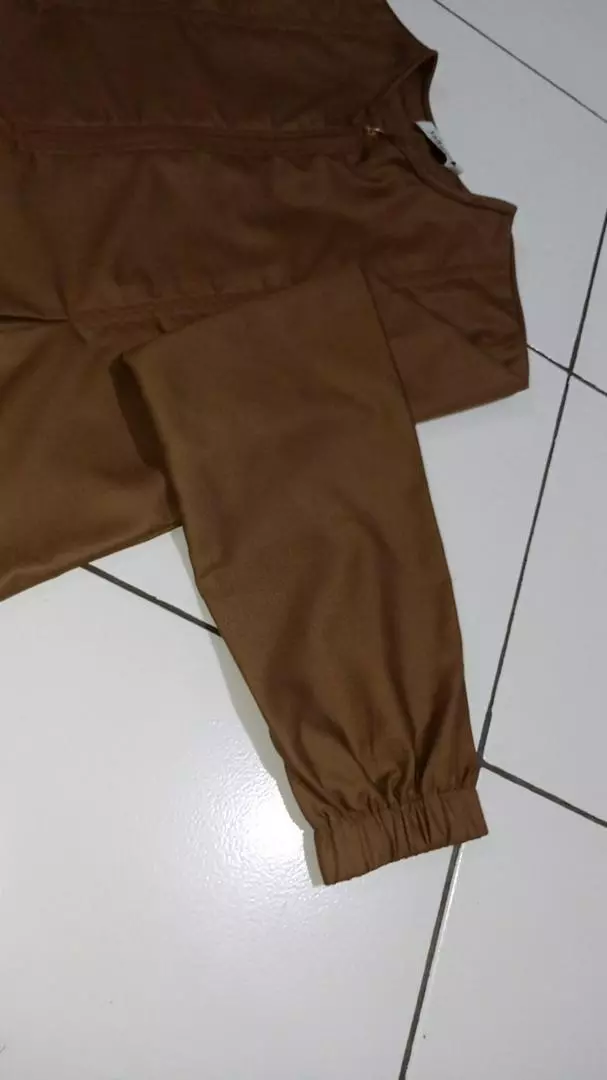 Yahwo hijab fashion - Gamis wanita seragam PNS Pemda pdh warna kheki - busui -bahan toyobo - Foto ulasan pembeli