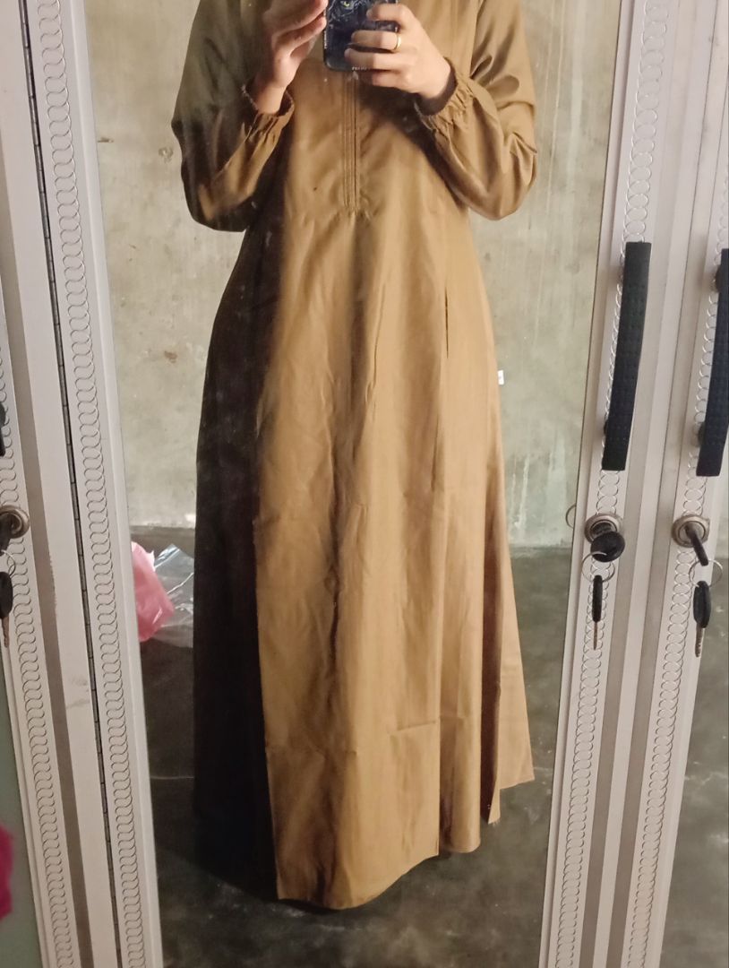 Yahwo hijab fashion - Gamis wanita seragam PNS Pemda pdh warna kheki - busui -bahan toyobo - Foto ulasan pembeli