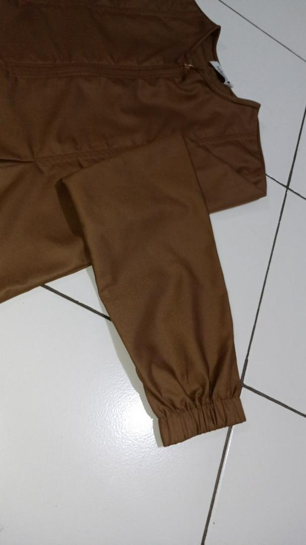 Yahwo hijab fashion - Gamis wanita seragam PNS Pemda pdh warna kheki - busui -bahan toyobo - Foto ulasan pembeli